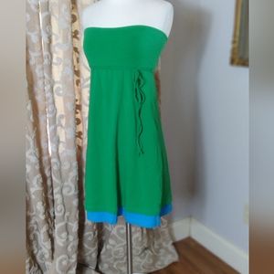 #16 Bra Tops Green Strapless  Dress